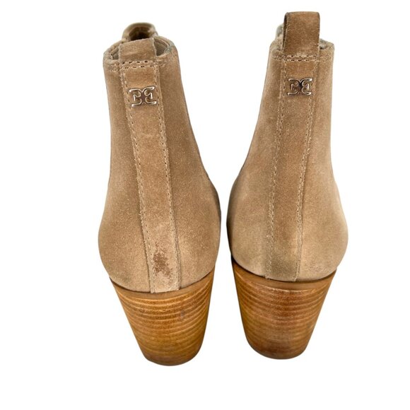 Sam Edelman Winona Womens Western Ankle Boots Size 9 Suede Leather Tan - Picture 7 of 12